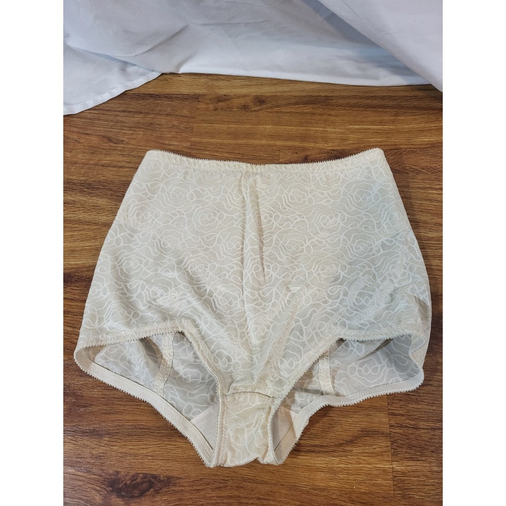 Vintage Subtract Ivory Girdle Brief Shaper Panties Size 2X Style 2631
